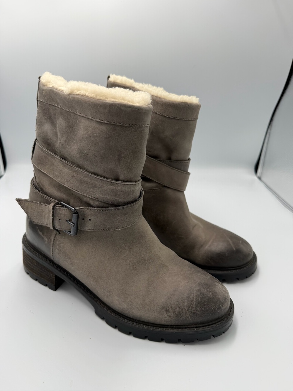 Ross & Snow Cristiana Boots Waterproof Leather Shearling Lined Women Siz 6.5